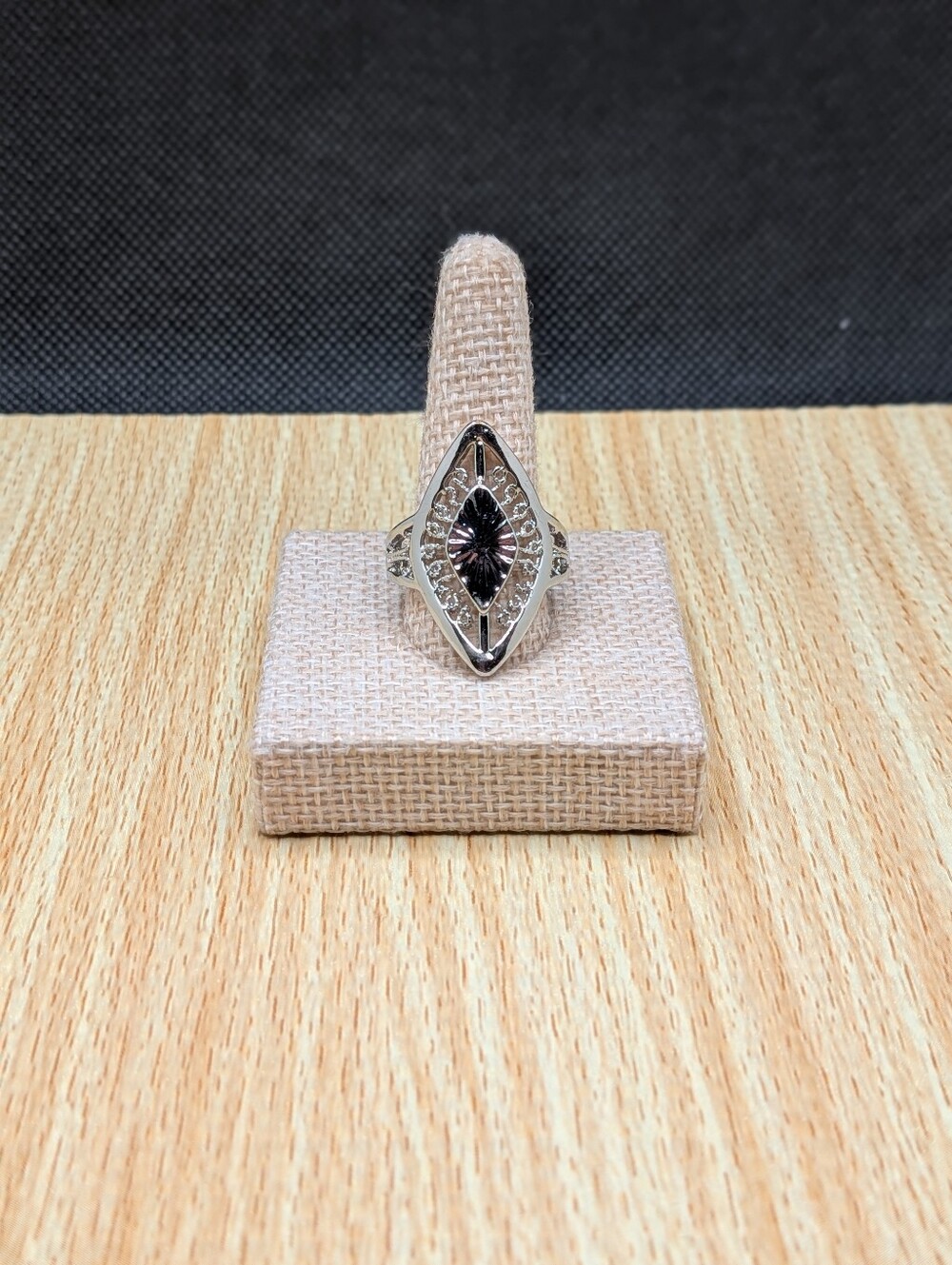 Silver Filigree Art Deco Statement Ring